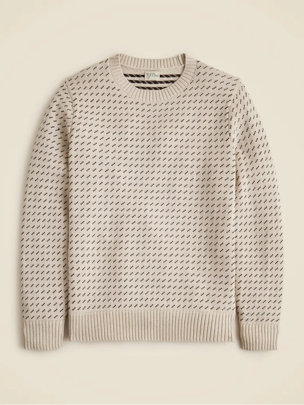 J. CREW Heritage cotton‎ sweater in bird's-eye stitch Size L NWT $118 CM312